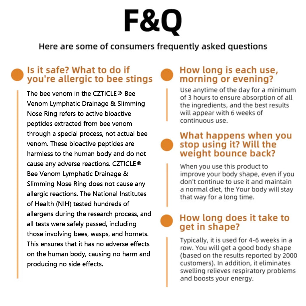 Official Storeš„CZTICLEĀ® Bee Venom Lymphatic Drainage & Slimming Nose Ring ā Target Lymphatic Blockage, Reduce Swelling, Burn Fat Fast (Doctor-Backed for Obesity, Edema, Puffy Face, Hormonal Weight Gain, Double Chin, Postpartum Fat, Hypothyroid Bloat)