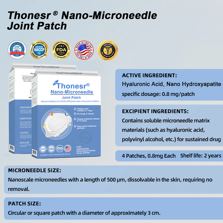 Official Store:🏃♂️➡️Thonesr® Nano-microneedle patch with HA and Horse Chestnut - for arthritis, varicose veins and various orthopedic diseases (no injections required, painless and long-lasting, visible results within 5 minutes)